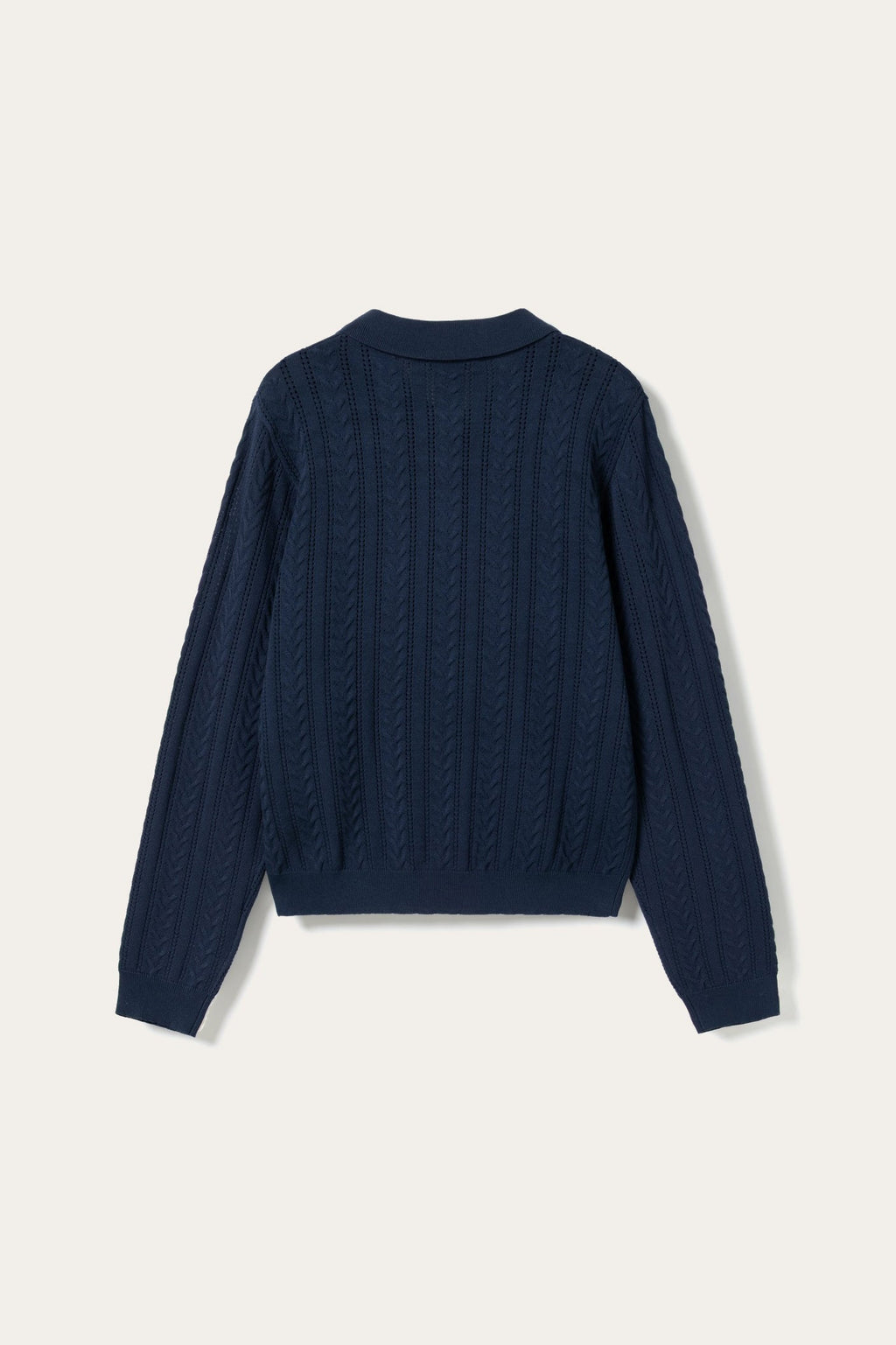 N-Mecca LS Knit Polo Navy