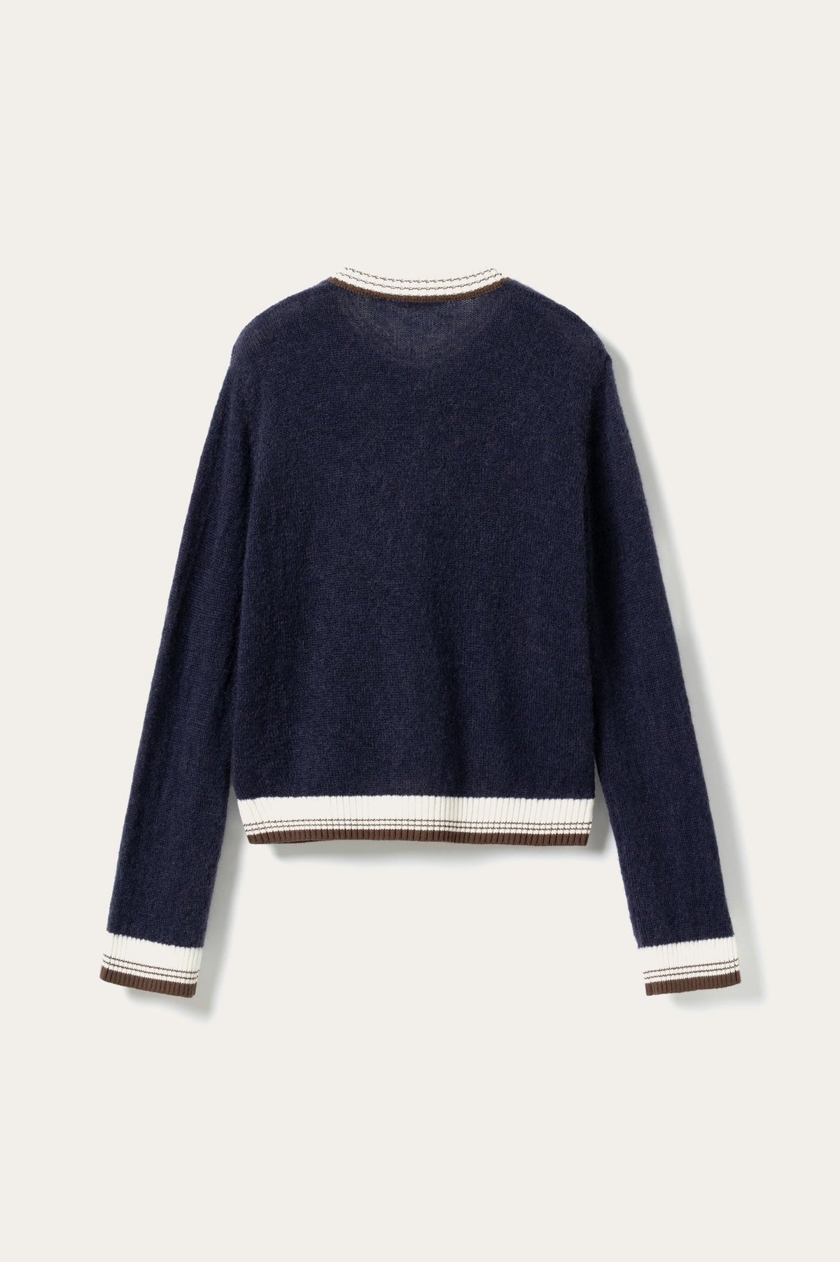 N-Nattie Knit Cardigan Navy Brown