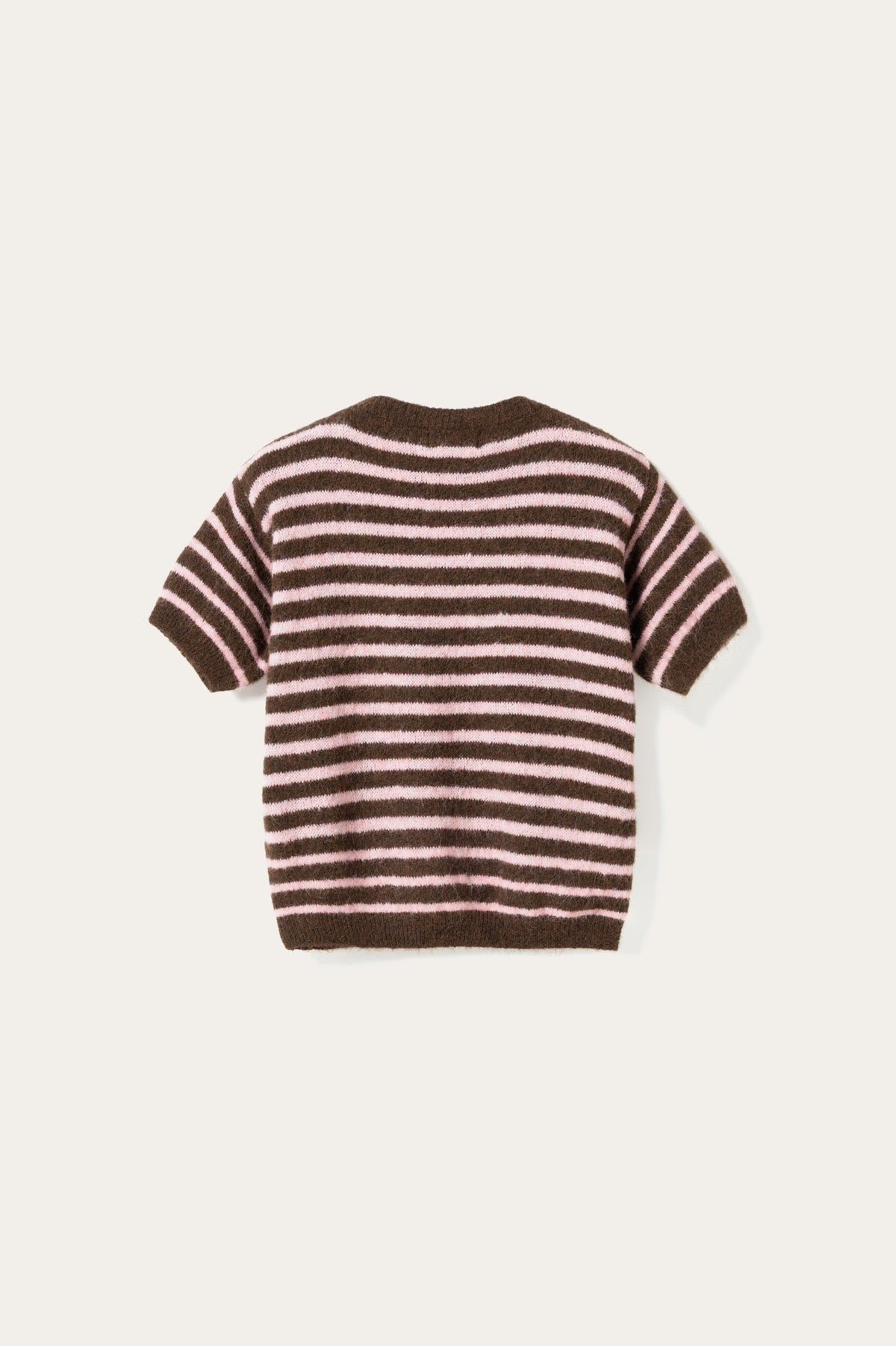 N-Monikah SS Knit Brown Rose Stripe