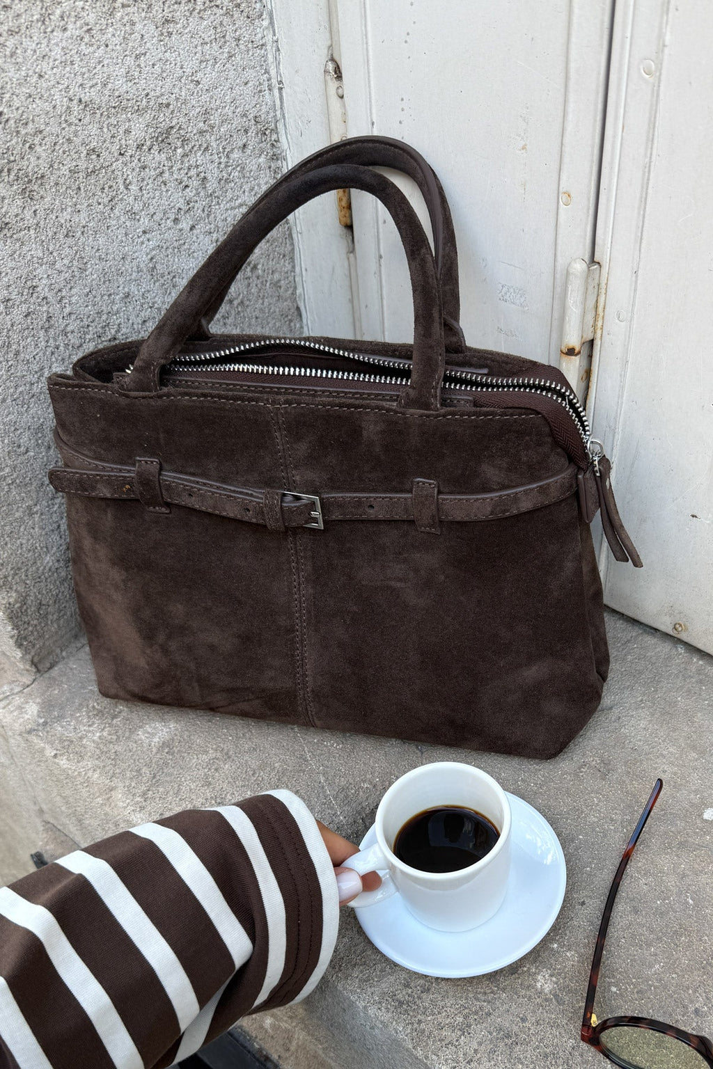 Macie Bag Real Suede Chocolate