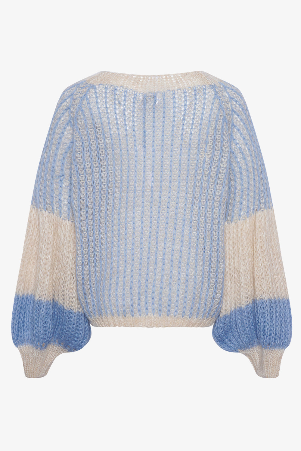 Liana Knit Sweater Dusty Blue Cream