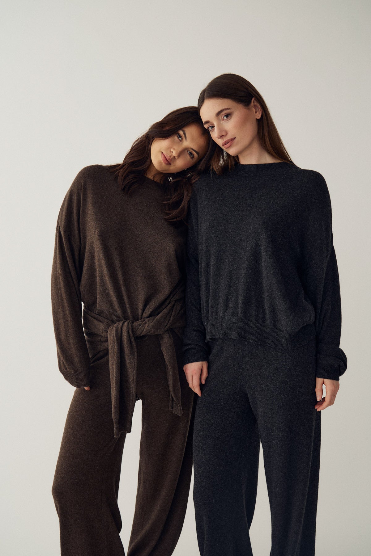 N-Melodee Knit Pants Dark Grey Melange